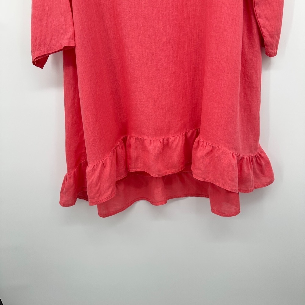Match Point Tunic Shirt Dress Size XL 100% Linen Lagenlook Coastal Beachy Boho - Picture 6 of 11